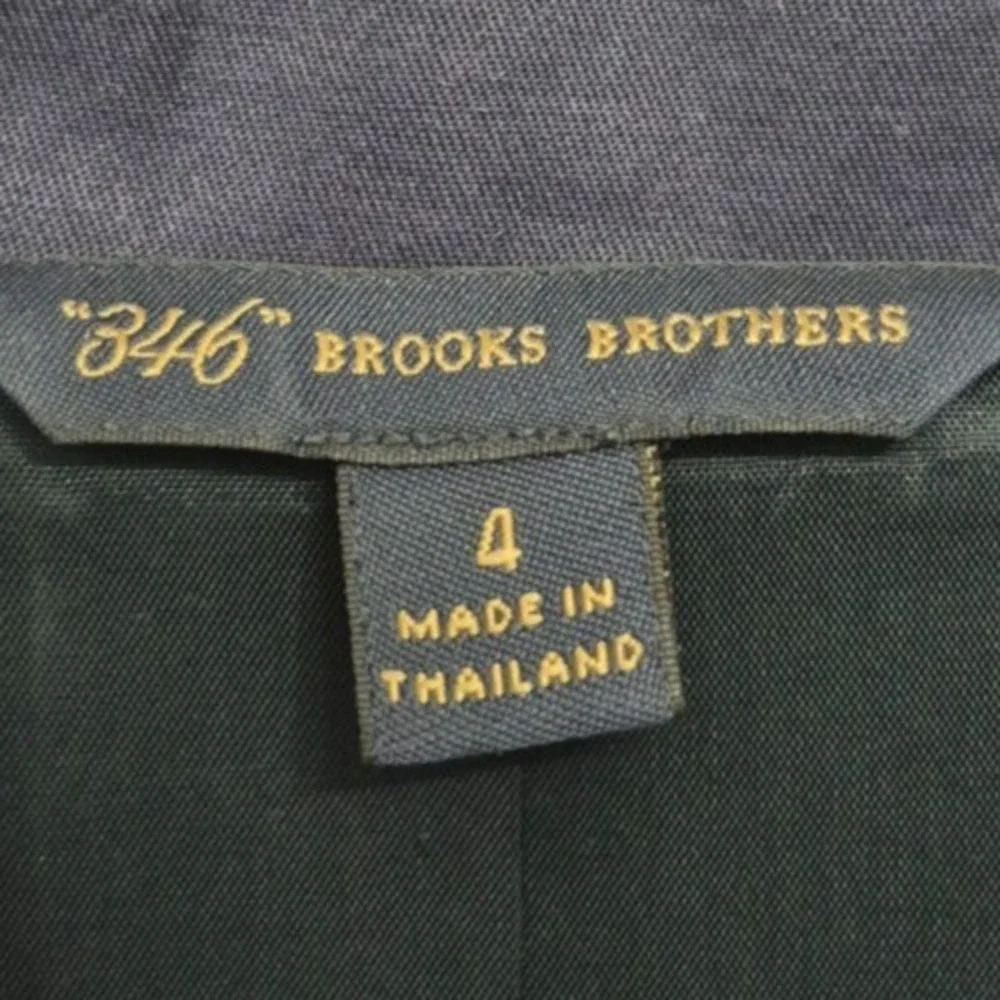 Brooks Brothers 346‎ women's navy blue trench coat buttons belted stretch sz 4